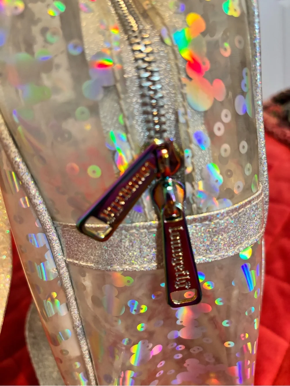 Loungefly Holographic Sequin 14” Backpack - Rose Gold